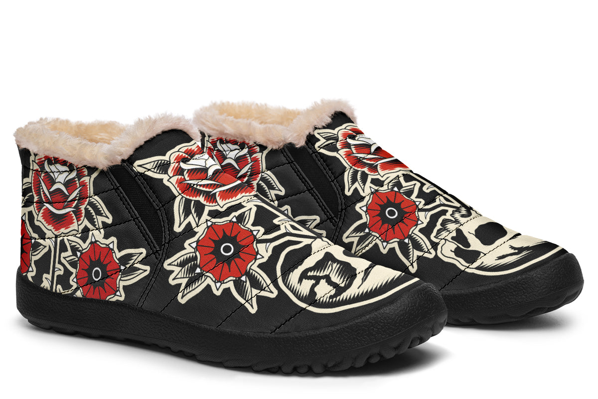 Skull Flowers Winter Sneakers