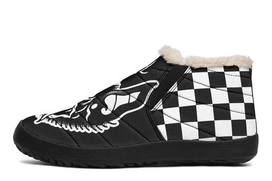 Traditional Checkered Bats Winter Sneakers