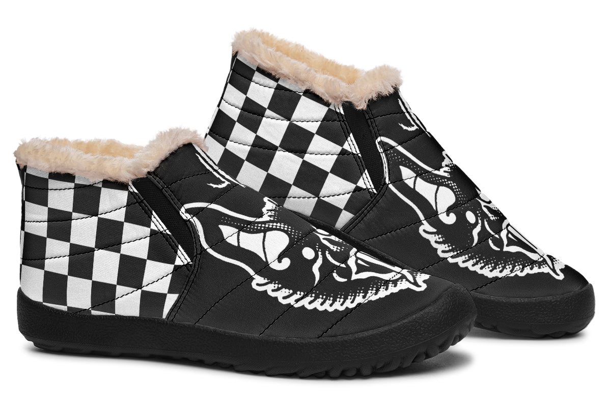 Traditional Checkered Bats Winter Sneakers