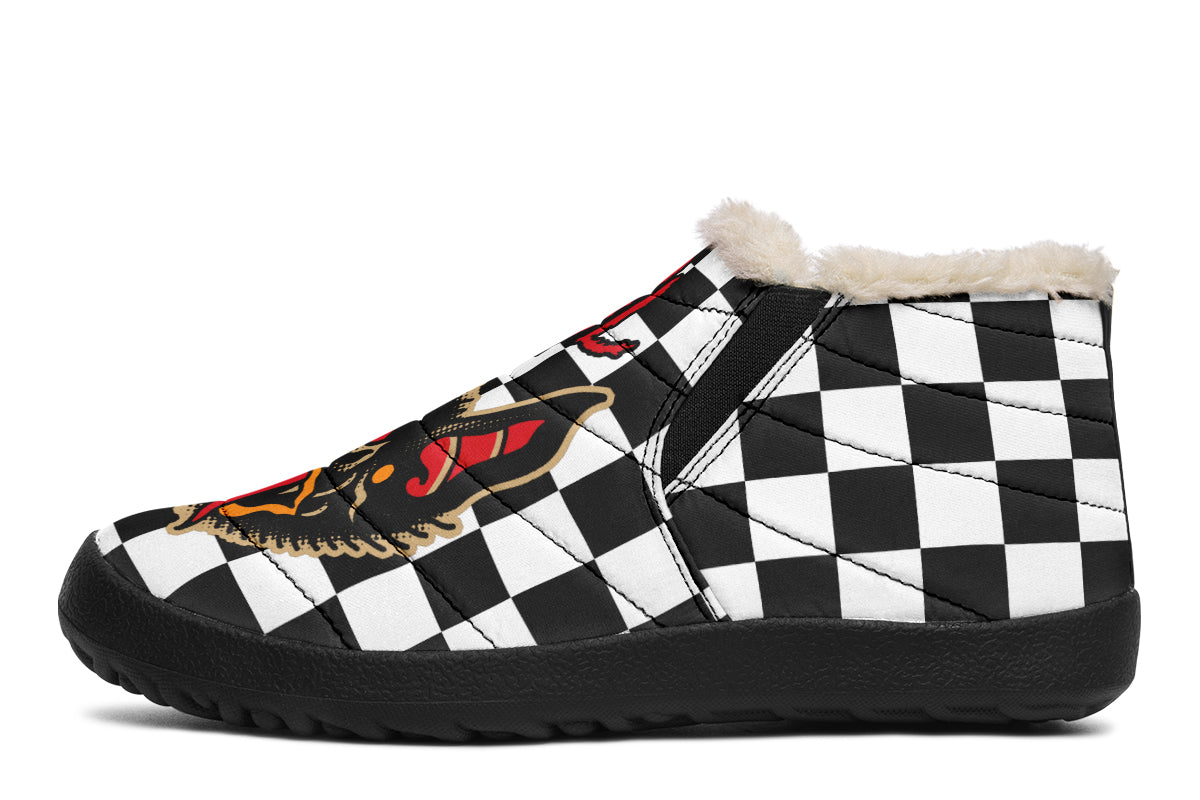 Vampire Bat Checkered Winter Sneakers