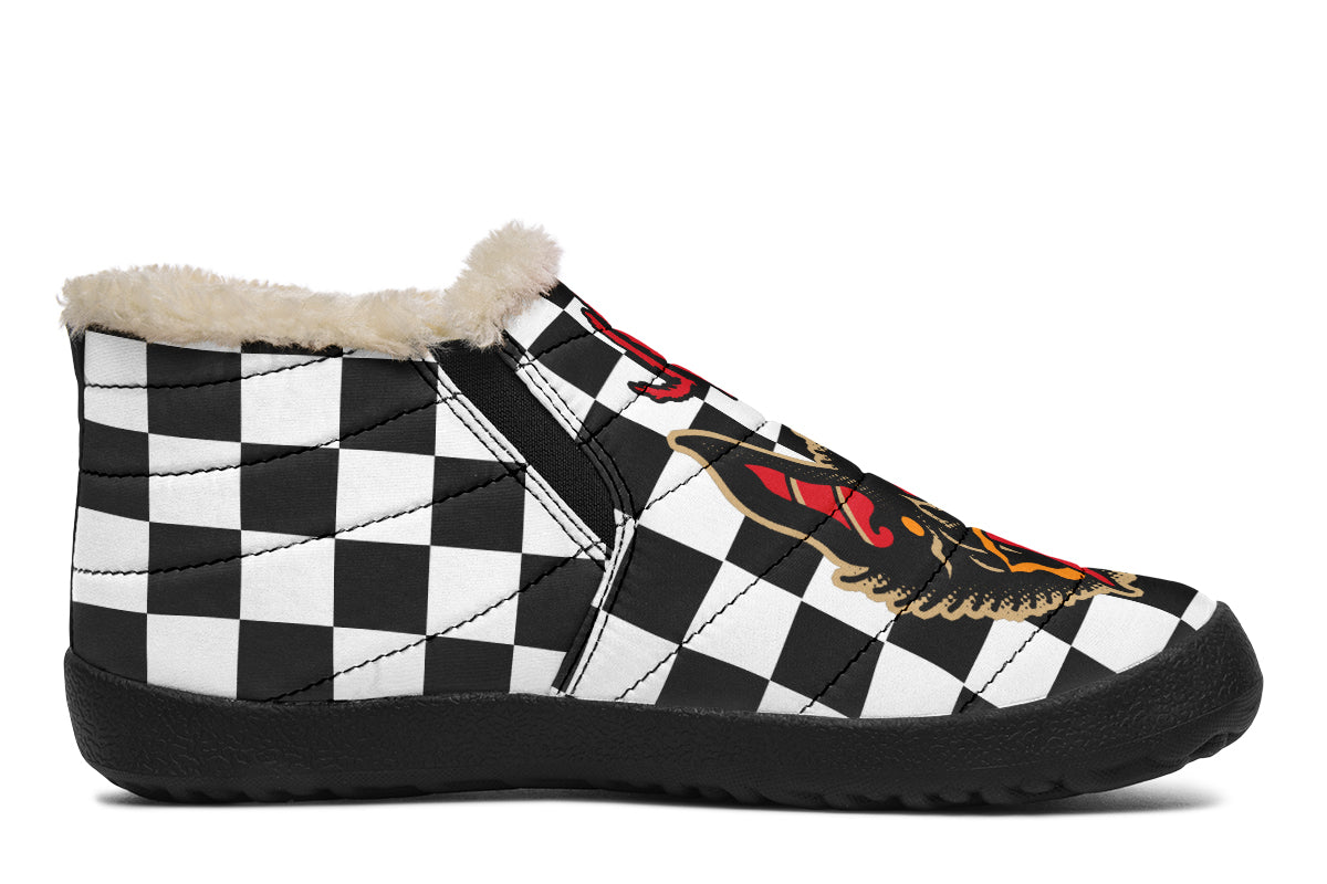 Vampire Bat Checkered Winter Sneakers