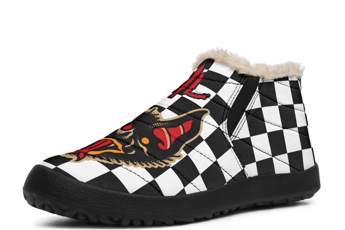 Vampire Bat Checkered Winter Sneakers