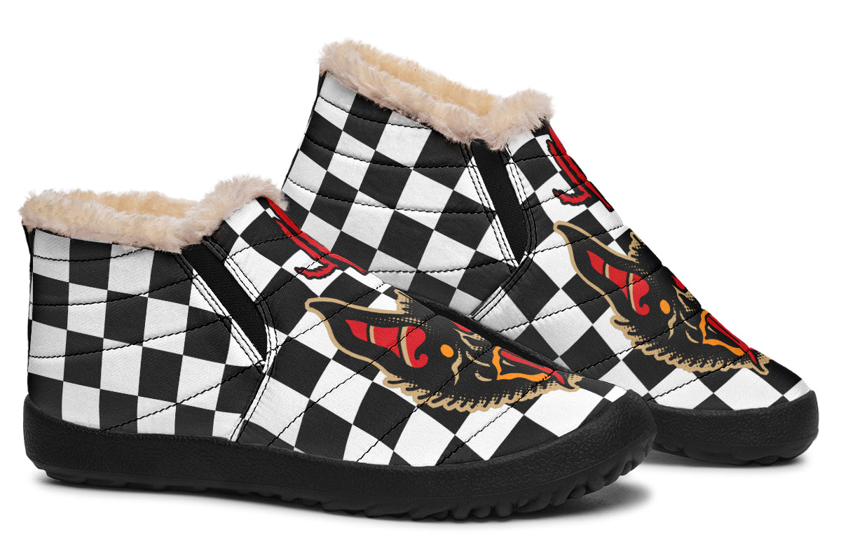 Vampire Bat Checkered Winter Sneakers