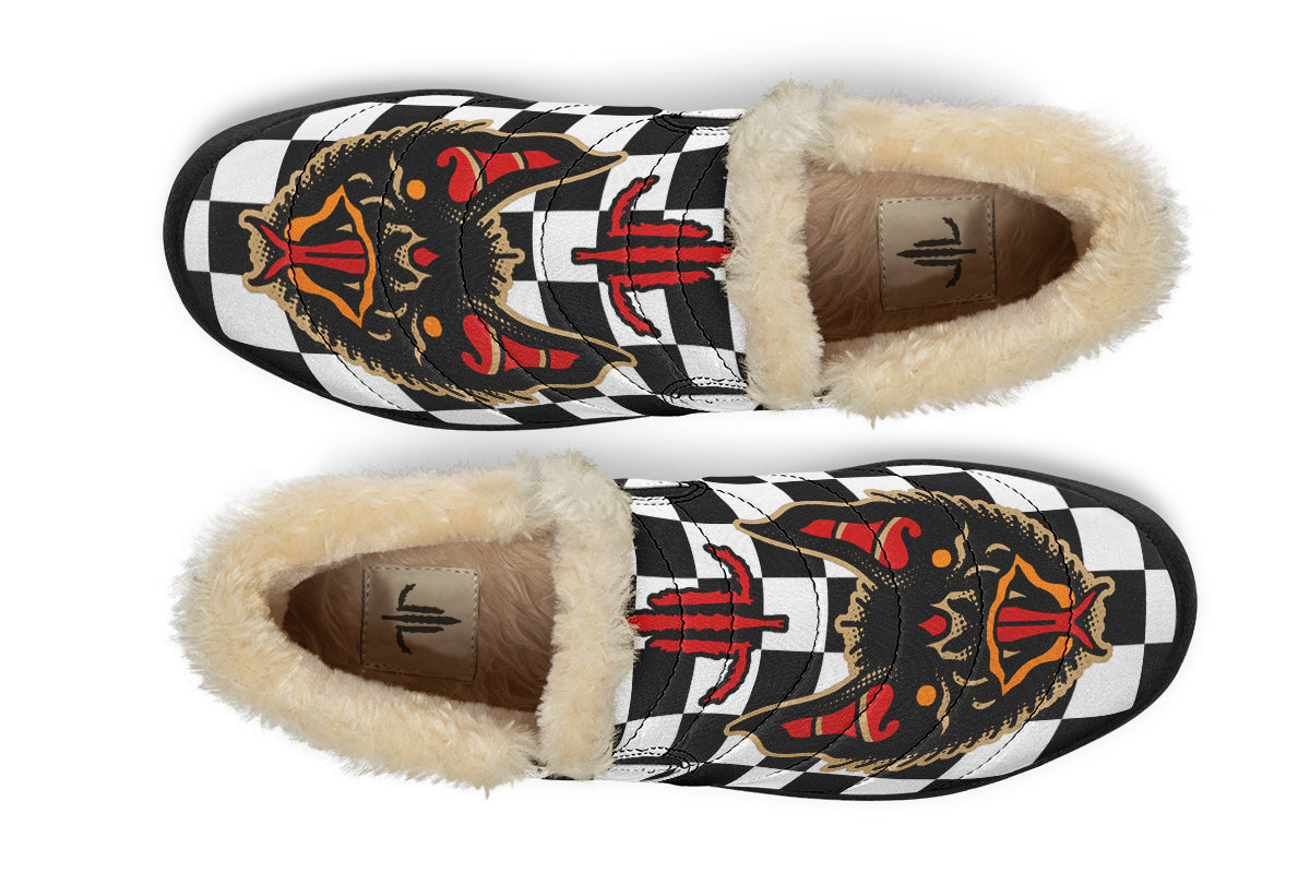 Vampire Bat Checkered Winter Sneakers