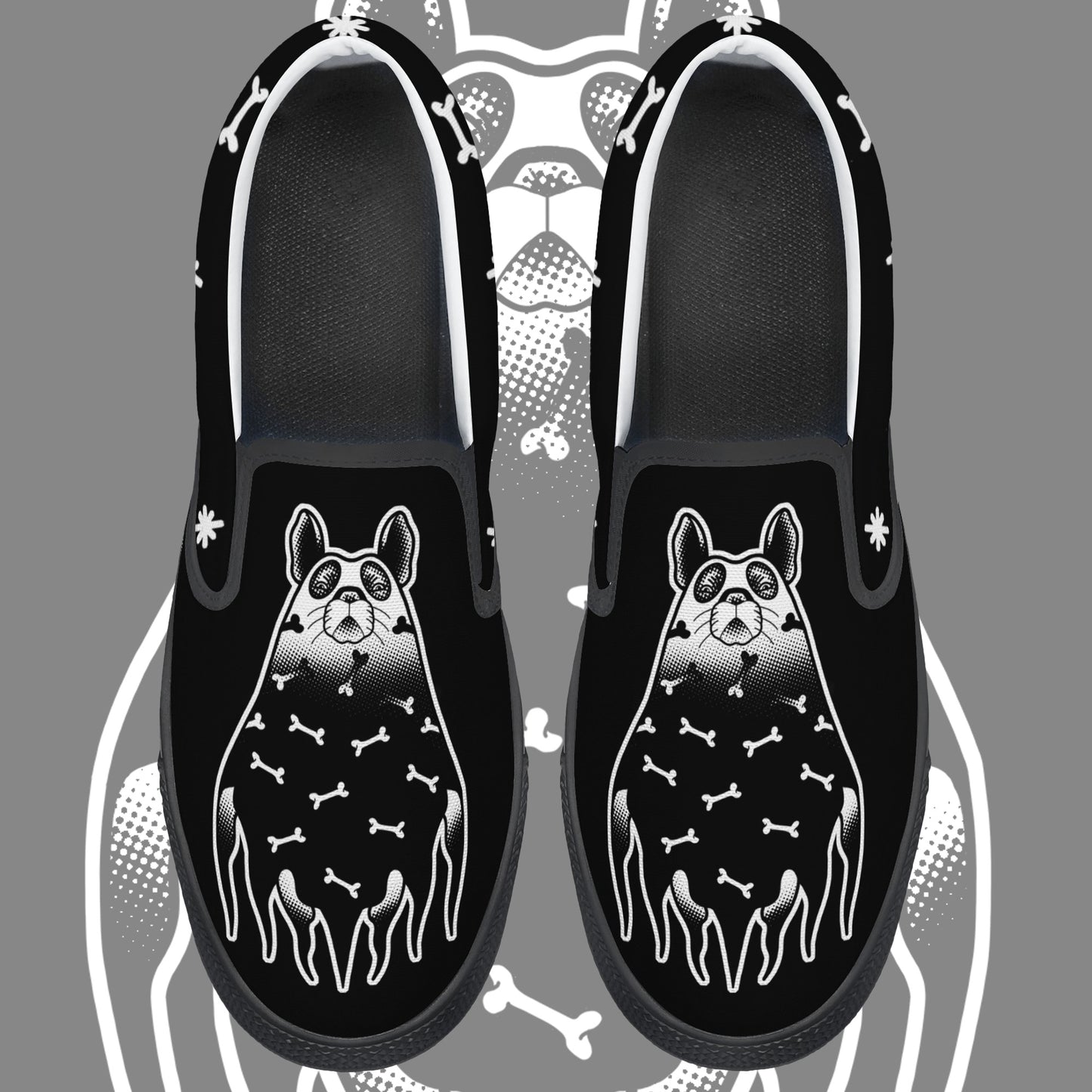 Ghost Pug Slip On Shoes
