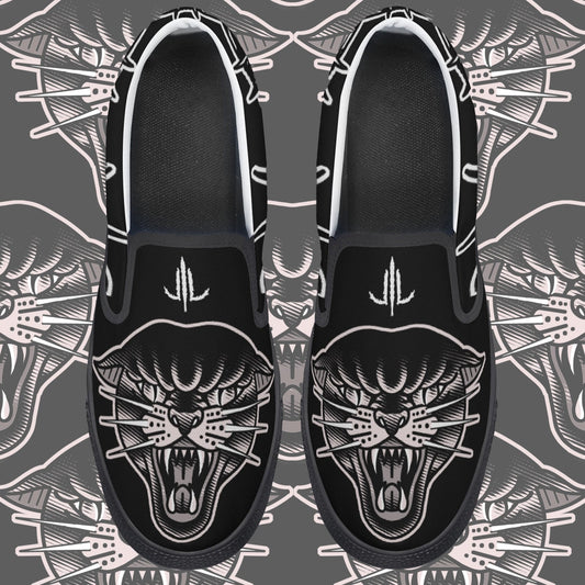 Traditional Panther Slip On Shoes