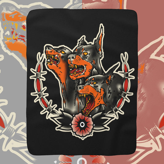 The Devil's Cerberus Sherpa Fleece Blanket