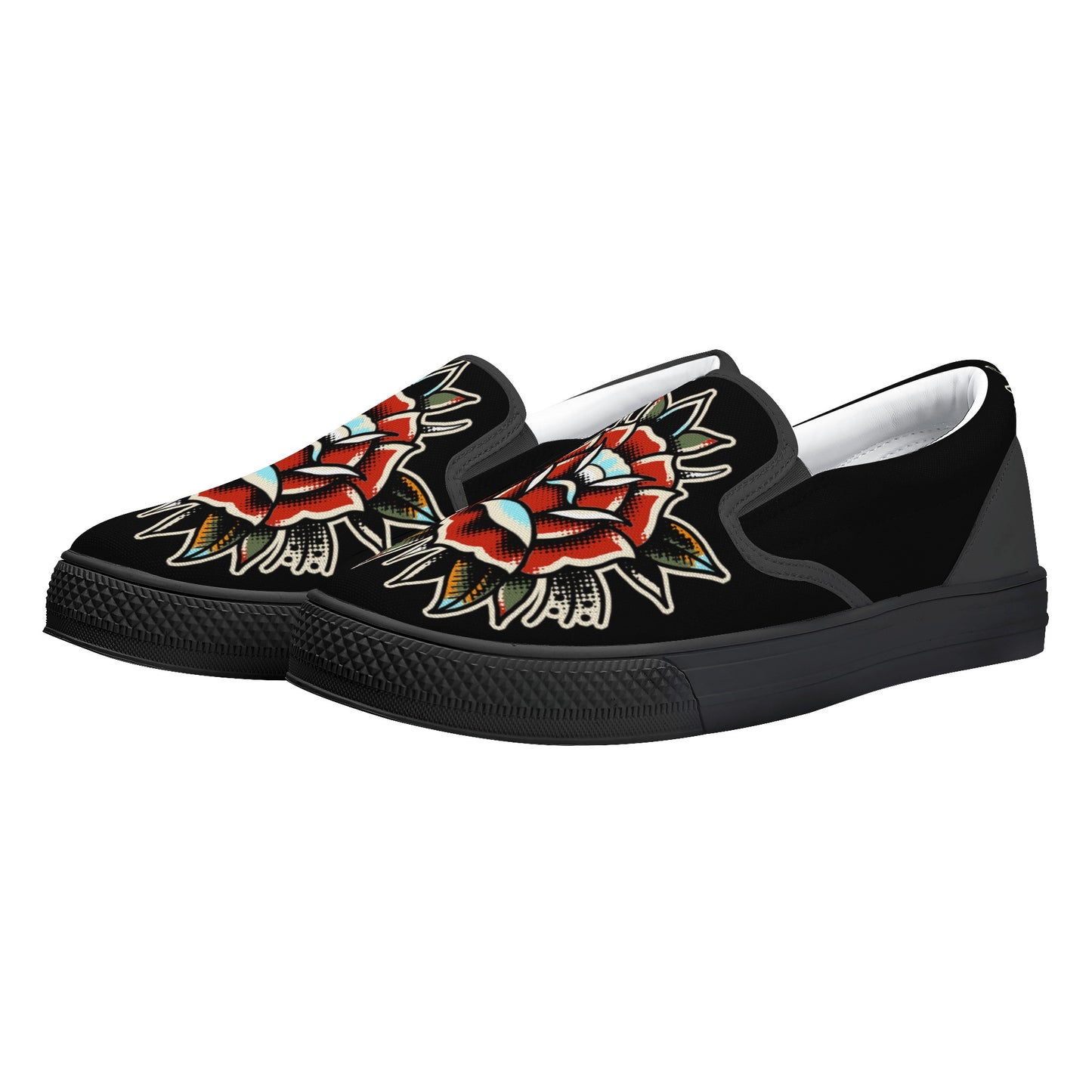Traditional Rose Slip On Shoes